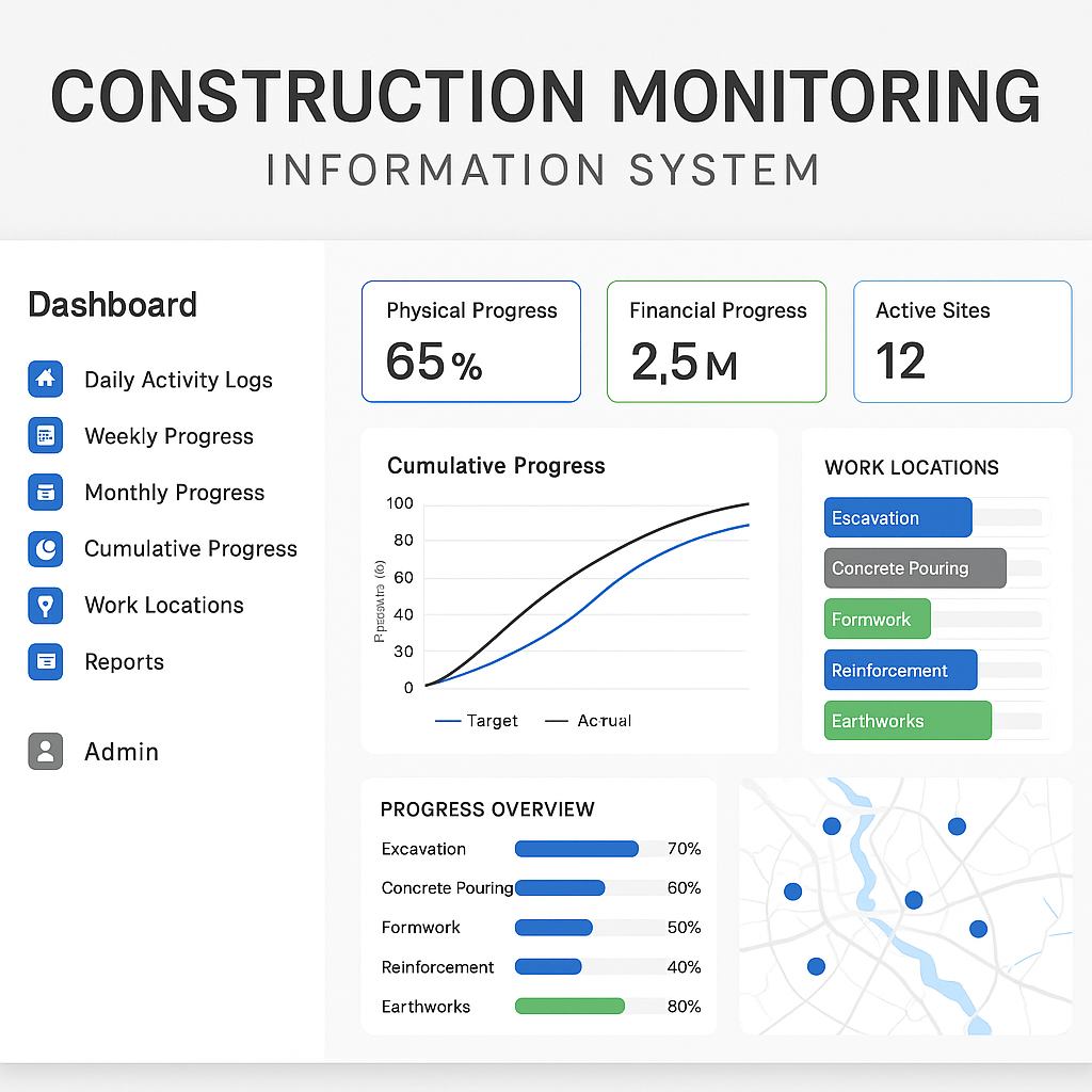 Construction Monitoring Information System Dashboard for Jinnah Barrage World Bank Project