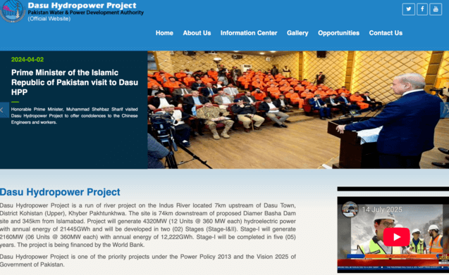 Dasu Hydropower Web Portal with Custom CMS for World Bank Project